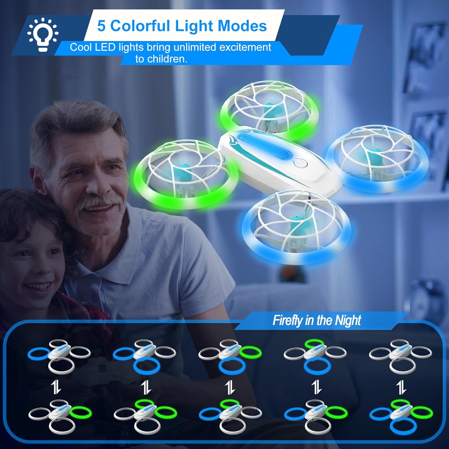 Mini Drone for Kids with Indoor | Wipkviey T18 Drones for Beginners with Lights, RC Quadcopter with Altitude Hold, 3D Filp, Easy to Fly Toy Birthday Present for Boys and Girls-5