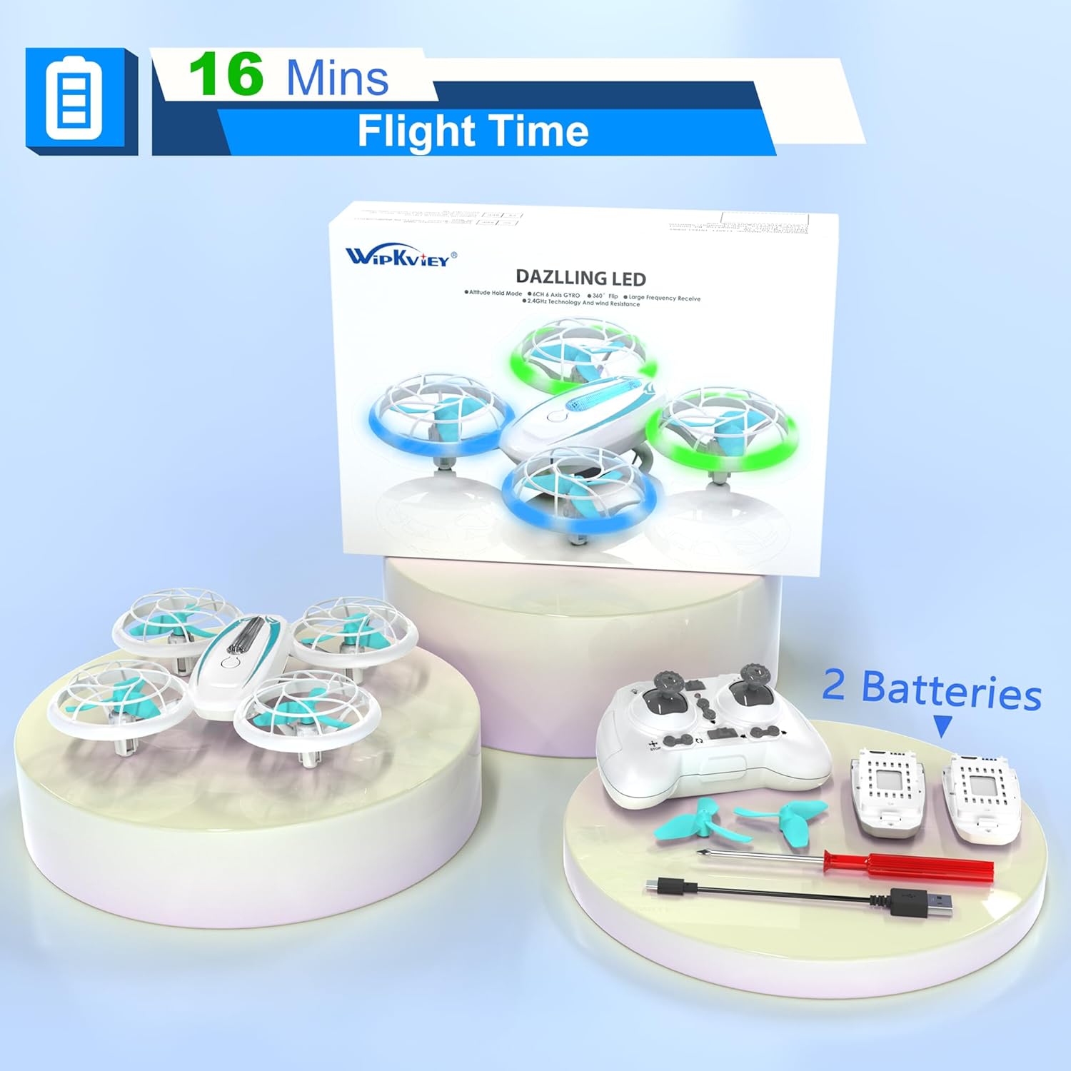 Mini Drone for Kids with Indoor | Wipkviey T18 Drones for Beginners with Lights, RC Quadcopter with Altitude Hold, 3D Filp, Easy to Fly Toy Birthday Present for Boys and Girls-6