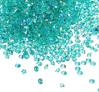 PATIKIL 14000Pcs Wedding Table Scatter Confetti Crystals 3mm Acrylic Diamonds Vase Fillers Gems for Table Centerpiece Decorations Bridal Shower Party, Teal AB