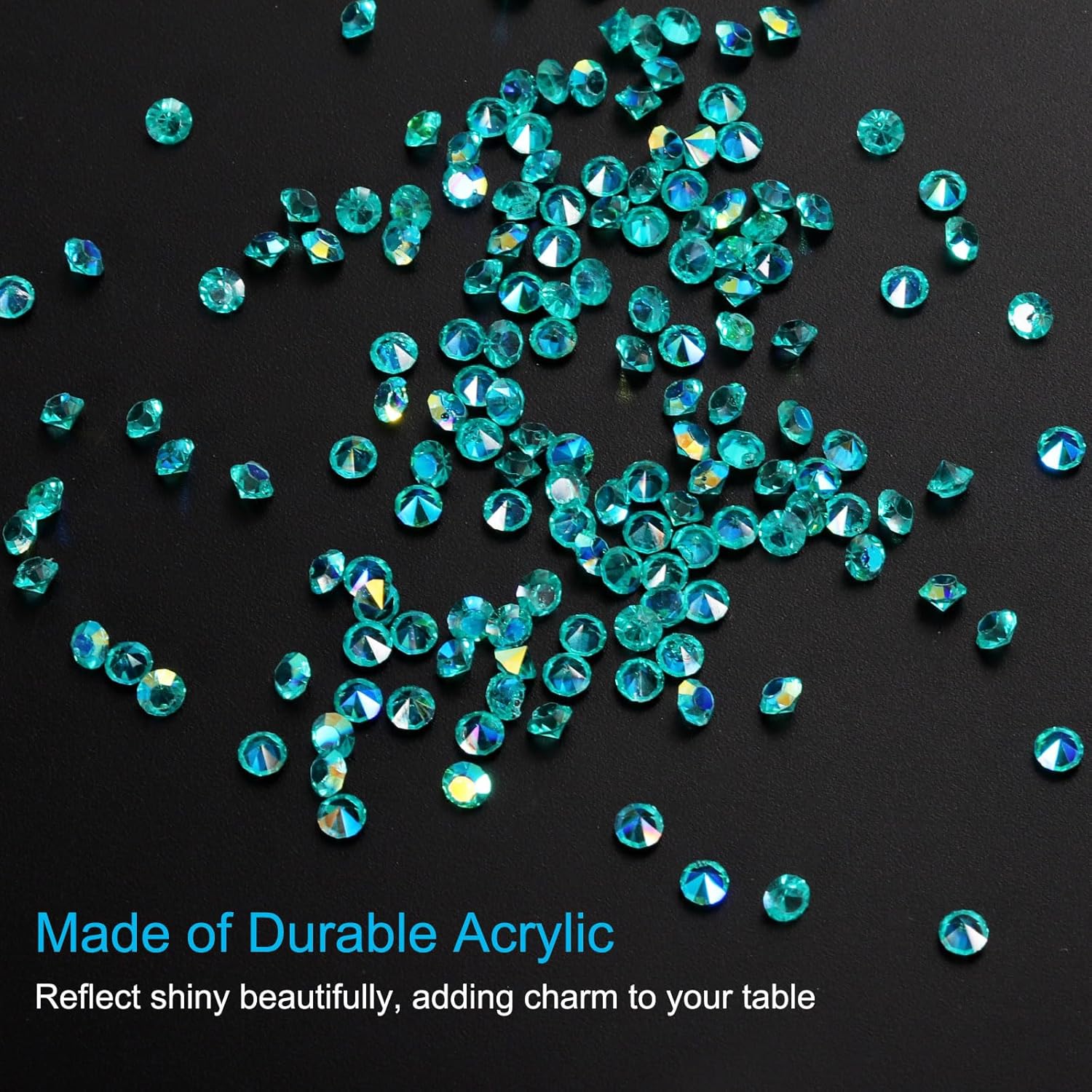 PATIKIL 14000Pcs Wedding Table Scatter Confetti Crystals 3mm Acrylic Diamonds Vase Fillers Gems for Table Centerpiece Decorations Bridal Shower Party, Teal AB-2