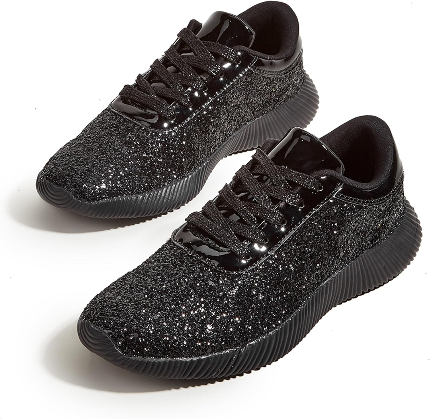 LUCKY STEP Women's Glitter Shoes Sparkly Lightweight Metallic Sequins Tennis Sneakers-0