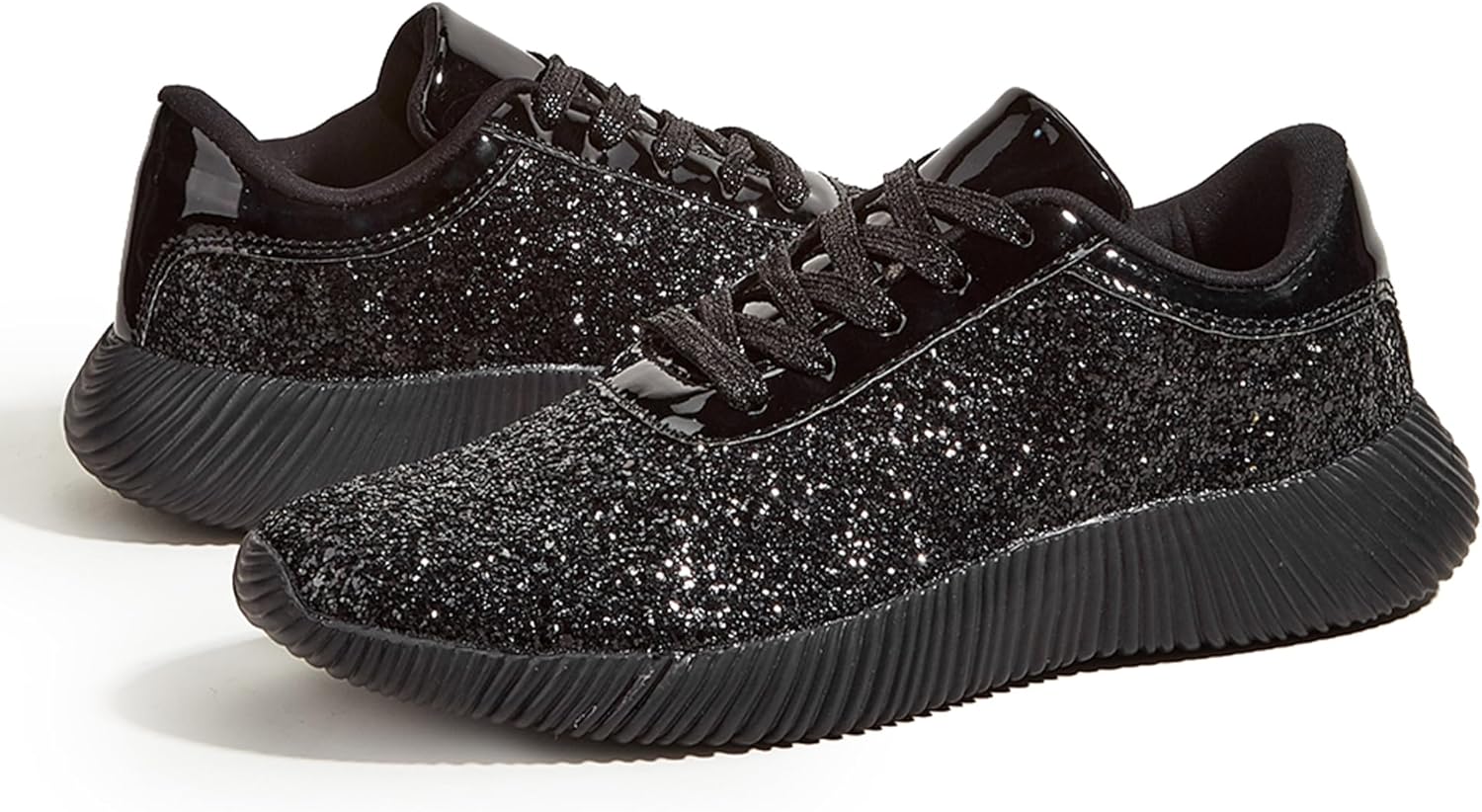 LUCKY STEP Women's Glitter Shoes Sparkly Lightweight Metallic Sequins Tennis Sneakers-7