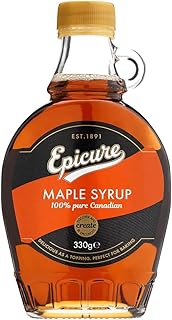 Maple Syrup - 100% Pure Canadian Maple Syrup Grade A, Amber Rich Maple Syrup with Caramel Taste - Great for Pancakes, Waffles and Baking 330ml