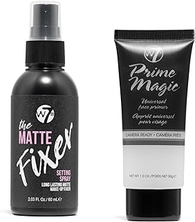 W7 Prime Magic & The Fixer Matte Set - Makeup Primer & Setting Spray Duo for a Smooth, Matte Finish - Pore Minimiser & Shine Control - Quick-Drying, Non-Sticky - Vegan & Cruelty-Free