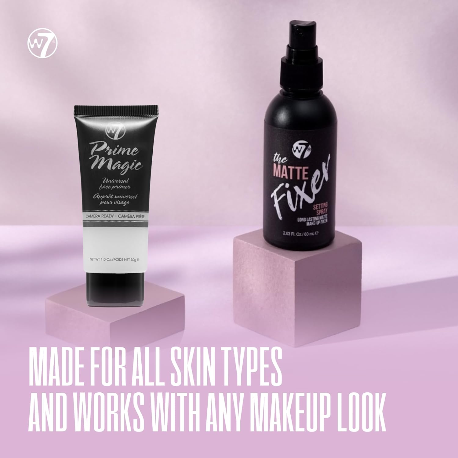 W7 Prime Magic & The Fixer Matte Set - Makeup Primer & Setting Spray Duo for a Smooth, Matte Finish - Pore Minimiser & Shine Control - Quick-Drying, Non-Sticky - Vegan & Cruelty-Free-2