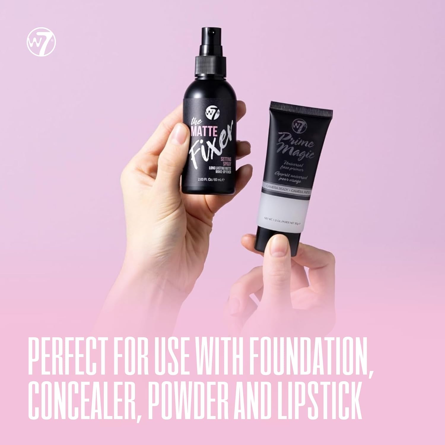 W7 Prime Magic & The Fixer Matte Set - Makeup Primer & Setting Spray Duo for a Smooth, Matte Finish - Pore Minimiser & Shine Control - Quick-Drying, Non-Sticky - Vegan & Cruelty-Free-3