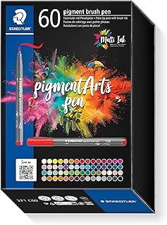 STAEDTLER 371 C60 Pigment Arts Brush Pen - Assorted Colours (Pack of 60)