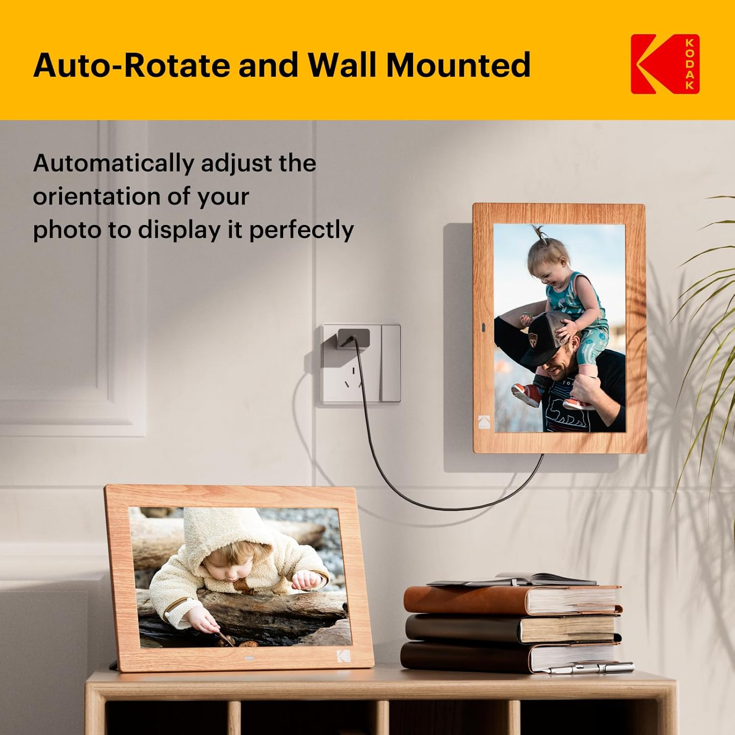 KODAK Digital Photo Frame 10 Inch, No WiFi Digital Picture Frame with Remote Control, Electronic Digital Frame with 1280*800 High Resolution IPS Screen, Images/Videos/Music Player, Auto Switch ON/OFF-3