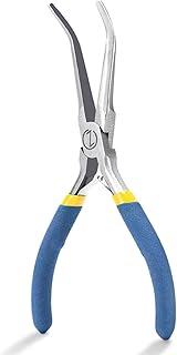 WISEPRO 6-Inch Long Nose Pliers, 45° Angled Needle Nose Pliers, Mini Long Nose Precision Wire Looping Pliers for Jewelry Making, Electronics Work