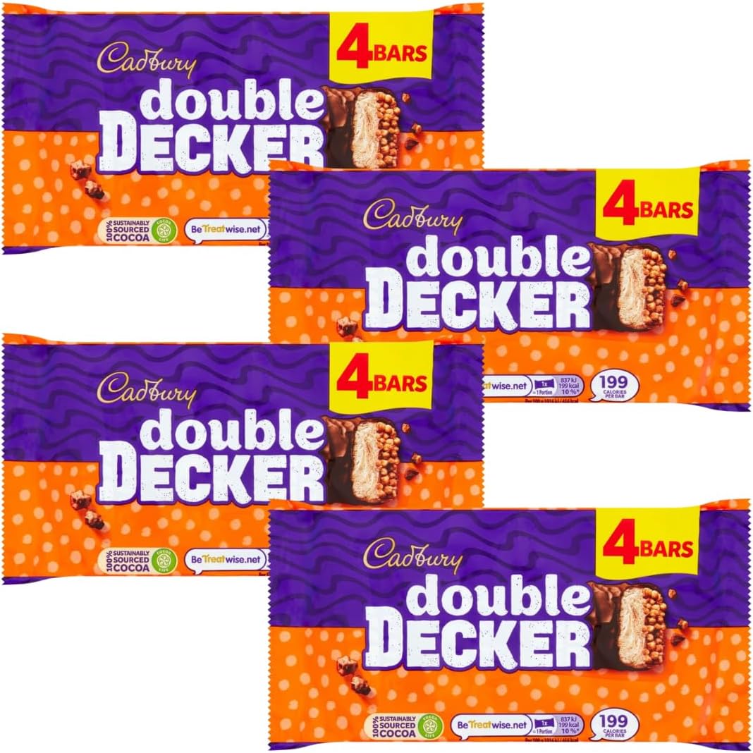 Chocolate Bar Bundle With Double Decker Chocolate Bar 4 Bar Pack, 4 x 37g (4 Pack)-0