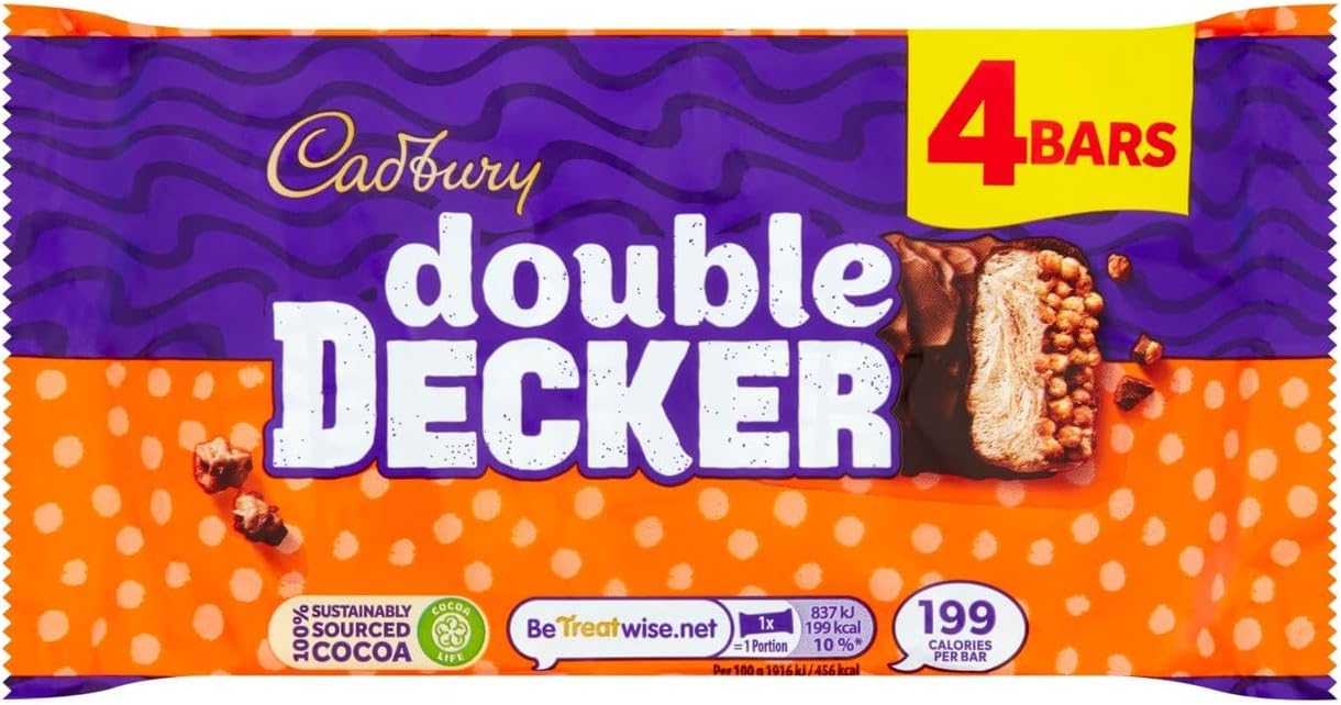 Chocolate Bar Bundle With Double Decker Chocolate Bar 4 Bar Pack, 4 x 37g (4 Pack)-1