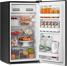 COMFEE' RCD93BL2(E) Under Counter Fridge, 93L Small Fridge with Cooler Box, Interior Light, Removable Glass Shelf, Reversible Door Hinge, Adjustable Legs, Standard Refrigerator White