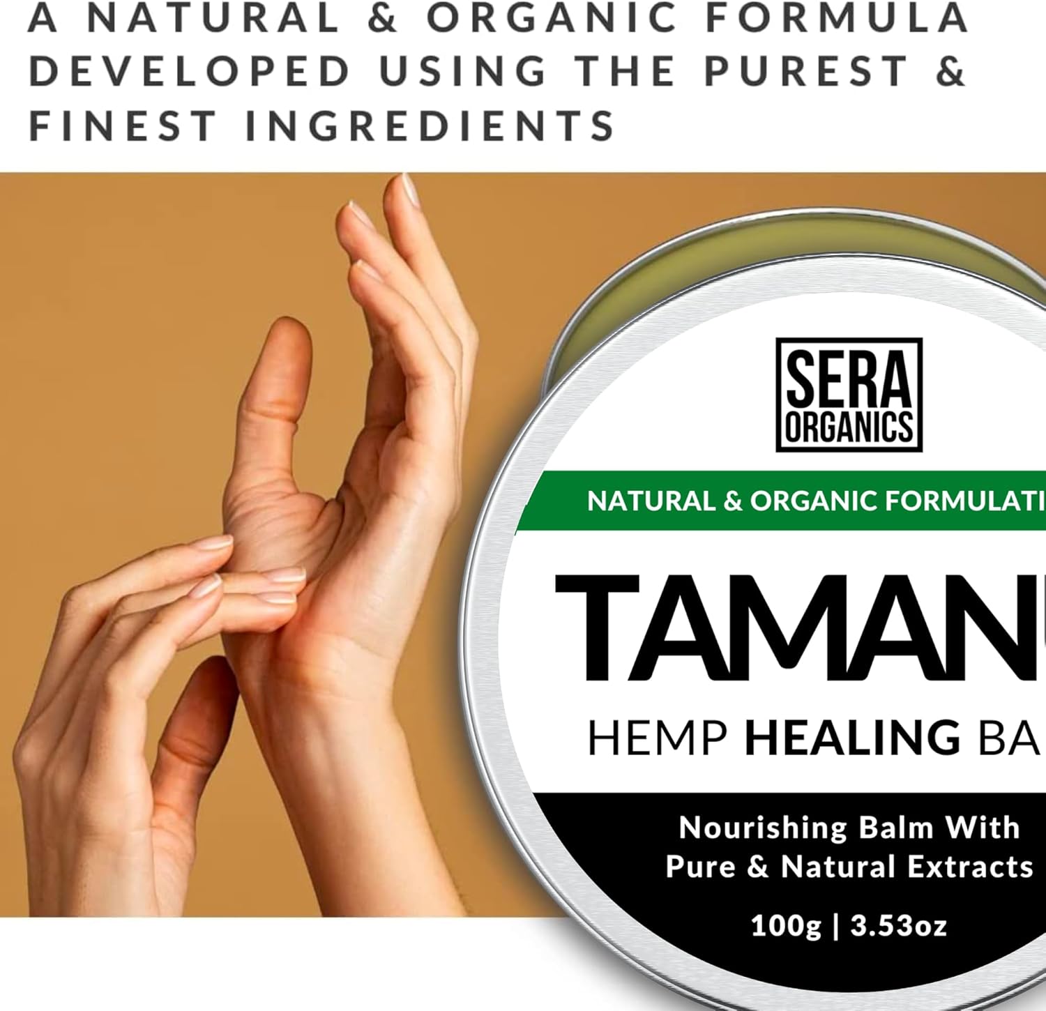 Sera Organics Tamanu & Hemp Cream - Natural Soothing Balm for Dry, Itchy Skin, Eczema, Psoriasis, Dermatitis - Organic, Handcrafted in the UK (100g)-6