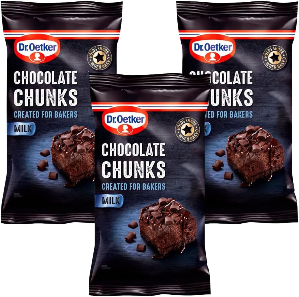 Milk Chocolate Chunks Bundle With Dr. Oetker Milk Chocolate Chunks 100g (3 Pack)-0