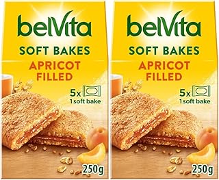 Breakfast Biscuits Bar Bundle With Belvita Soft Bakes Apricot Filled 5x50g Bars 250g Box (2 Pack)