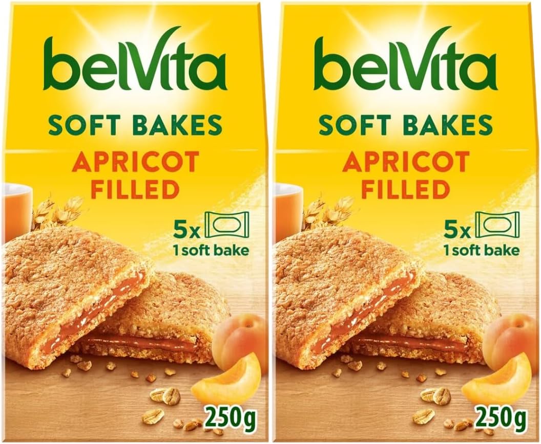 Breakfast Biscuits Bar Bundle With Belvita Soft Bakes Apricot Filled 5x50g Bars 250g Box (2 Pack)-0