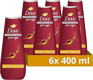 Dove Advanced Care Pro-Age Body Wash Body Cleanser shower gel with skin-natural nutrients for instantly lotion-soft skin 6x 400 ml