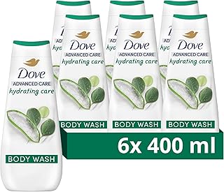 Dove Advanced Care Hydrating Care Body Wash Body Cleanser shower gel with aloe & birch water for instantly lotion-soft skin 6x 400 ml