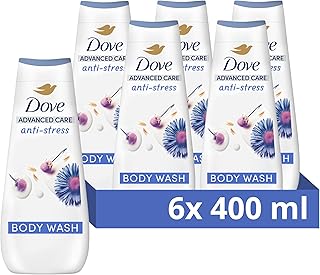 Dove Advanced Care Anti-Stress Body Wash Body Cleanser with chamomile & oat milk for instantly lotion-soft skin 6x 400 ml