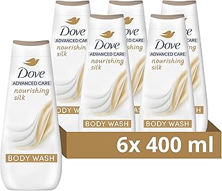 Dove Advanced Care Nourishing Silk Body Wash Body Cleanser shower gel with skin-natural nutrients for instantly silky-soft skin 6x 400 ml