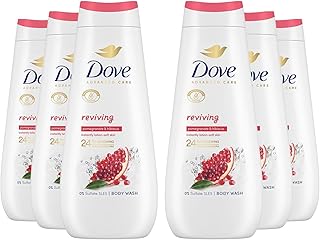 Dove Advanced Care Reviving Body Wash Body Cleanser shower gel with pomegranate & hibiscus extracts for instantly lotion-soft skin 6x 400 ml