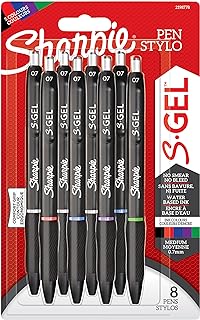 Sharpie S-Gel | Gel Pens | Medium Point (0.7mm) | Assorted Ink Colours | 8 Count