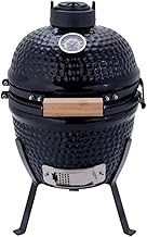 Suprills 13'' Ceramic Kamado Barbecue Grill - Black Smoker Oven, BBQ Charcoal, Barbeque Grill Outdoor, Kamado BBQ Charcoal Grill, Egg BBQ for Cooking, Smoking & Baking, Portable Oven and Smoker