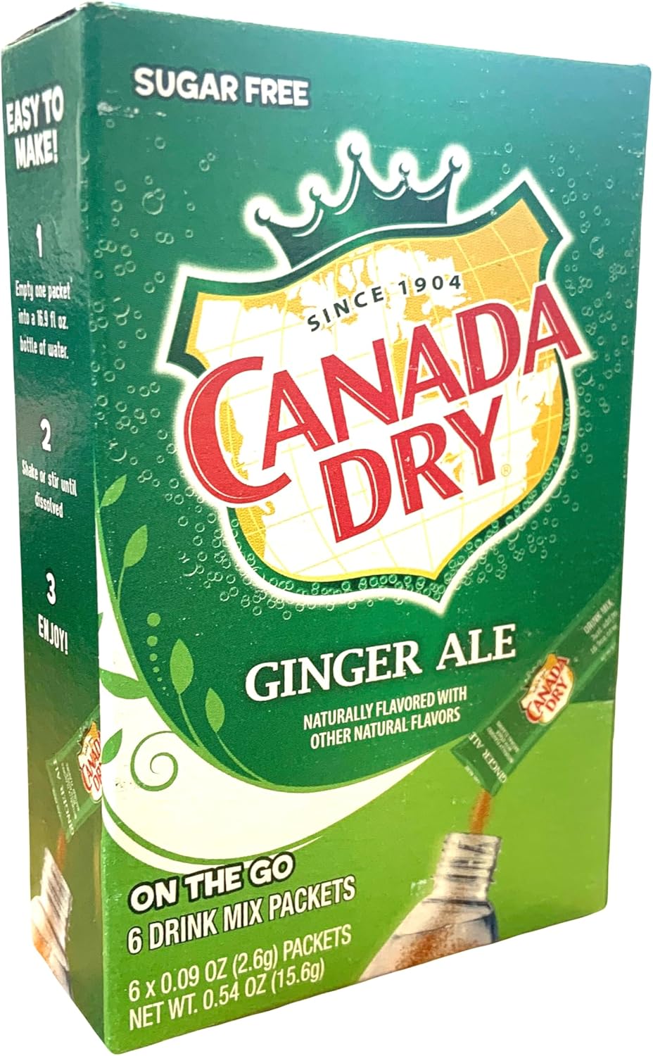 Canada Dry Ginger Ale On The Go Singles 6 Satchets 15.6g | Pack Of 2-0