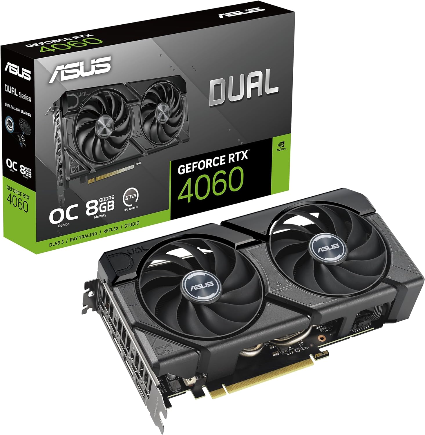 ASUS GeForce RTX 4060 DUAL EVO 8G OC Gaming Graphics Card - 2535MHz Boost Clock, GDDR6X, PCIe Gen 4, DLSS 3, 3x DP v 1.4a, HDMI 2.1a (Supports 4K & 8K HDR)-0