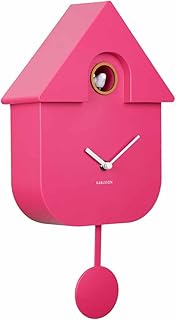 Karlsson Pendulum Modern Wall Cuckoo Clock (bright pink - KA5768BP)