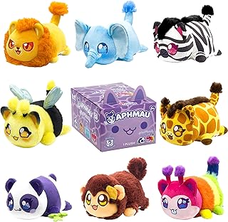 Aphmau 65555 6 Mystery Plush – Series YouTube Gaming Channel, Blind Box, 1 of 8 Possible Safari MeeMeows, Official Merch, Multicolour