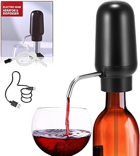 Electric Wine Aerator and Decanter, Smart Wine Dispenser, One-Touch USB Rechargeable Wine, Wine Decanter and Dispenser, for Home, Restaurant, Bar, Party, Best Gift for Wine Lovers