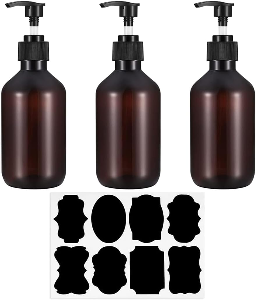 3 Pcs Pump Bottle Dispenser, 300ML/10.5oz Hand Wash Dispenser, Liquid Dish Soap Hand Soap Dispenser Bottle with Pump, Refillable Empty Pump Bottles for Kitchen Bathroom Lotions Shampoo Conditioner-0