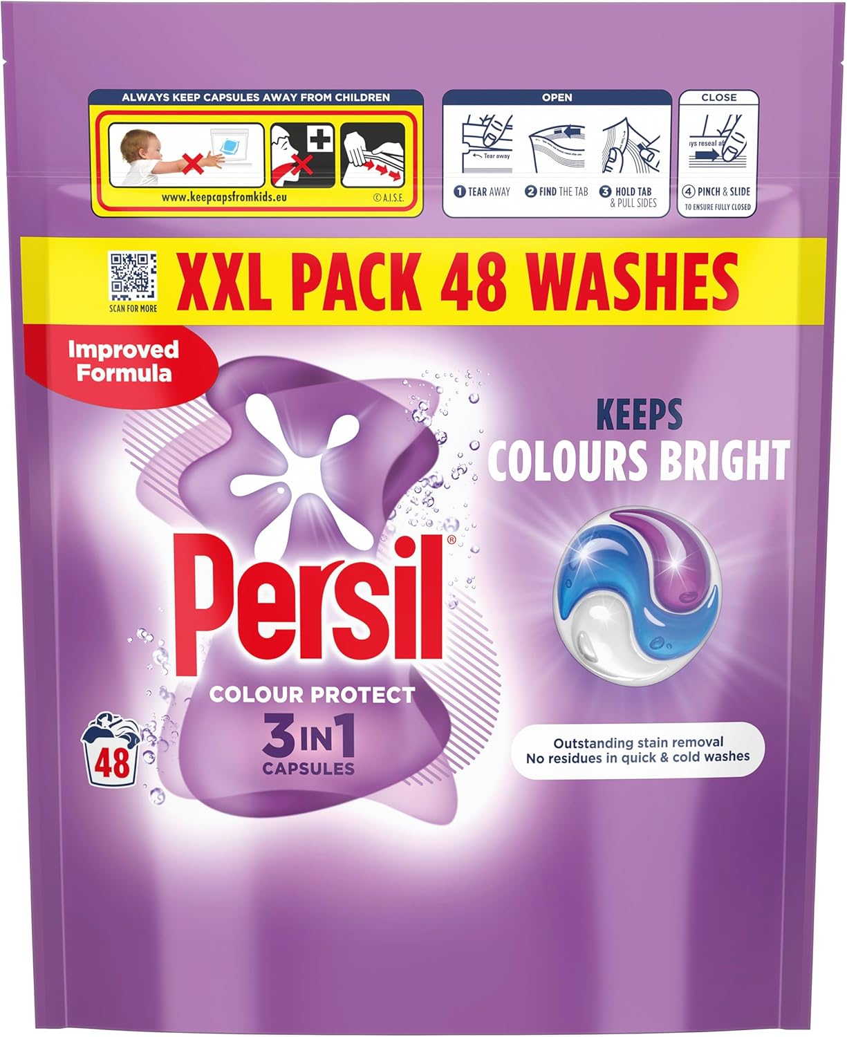 Persil Colour Protect 3 in 1 Washing Capsules keeps colours bright outstanding stain removal in quick & cold washes 48 washes-0