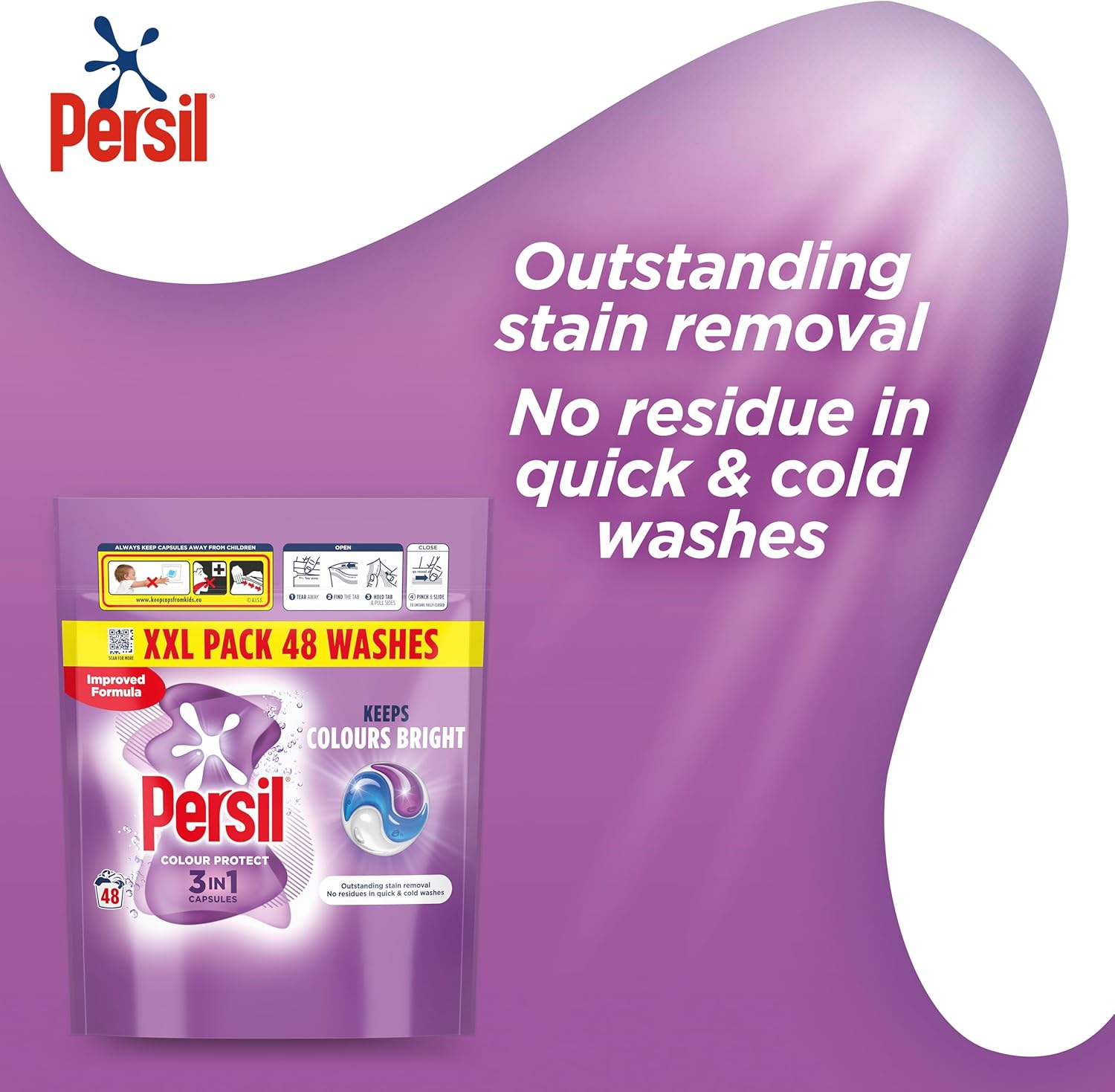 Persil Colour Protect 3 in 1 Washing Capsules keeps colours bright outstanding stain removal in quick & cold washes 48 washes-2