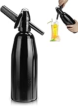 Sparkling Water Maker,1L Soda Maker,Soda Siphon Bottle with Pressure Regulator,Portable Water Maker for Soda Water with Aluminum Sprinkler for Homemade Juices,Mojitos,Cocktails,Beverages