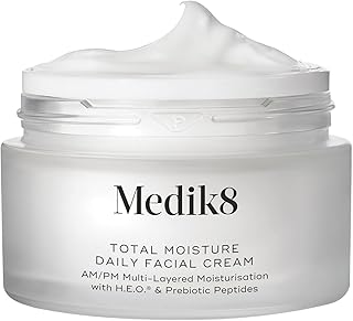 Medik8 Total Moisture Daily Facial Cream – Hyaluronic Acid Moisturiser, Day & Night Face Cream, Clinically Proven Instant, Deep & Lasting Moisturisation, Fragrance-Free For All Skin Types – 50 ml