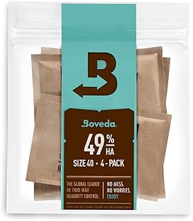 Boveda High-Absorbency 49% Two-Way Humidity Control Packs for Music Instruments in Extreme Humidity – 4 Pack – Size 40 – Moisture Absorbers for Instrument Cases – Prevent Warp – Resealable Bag