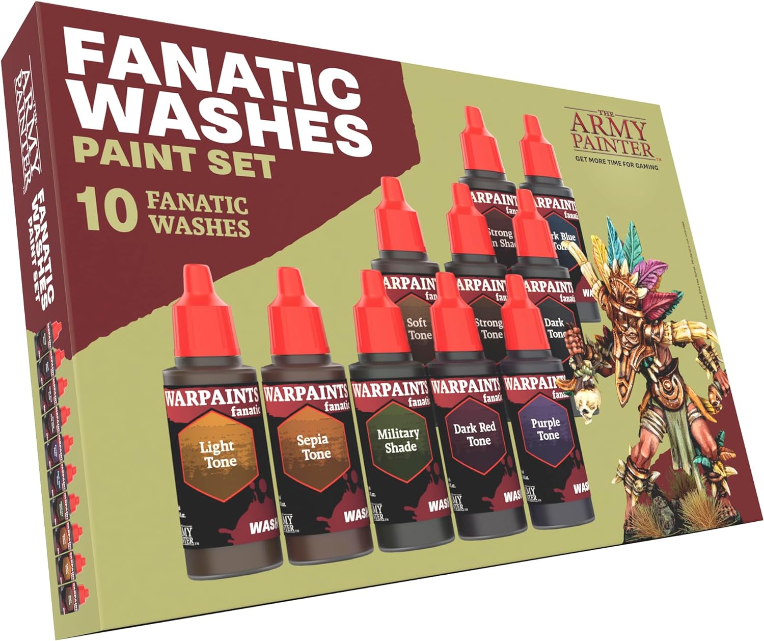 The Army Painter, Warpaints Fanatic Washes Paint Set, 10 x 18 ml Acrylic Paint - Model Paint Washes and Shades for Miniature Models, Warhammer & Dnd miniatures-0