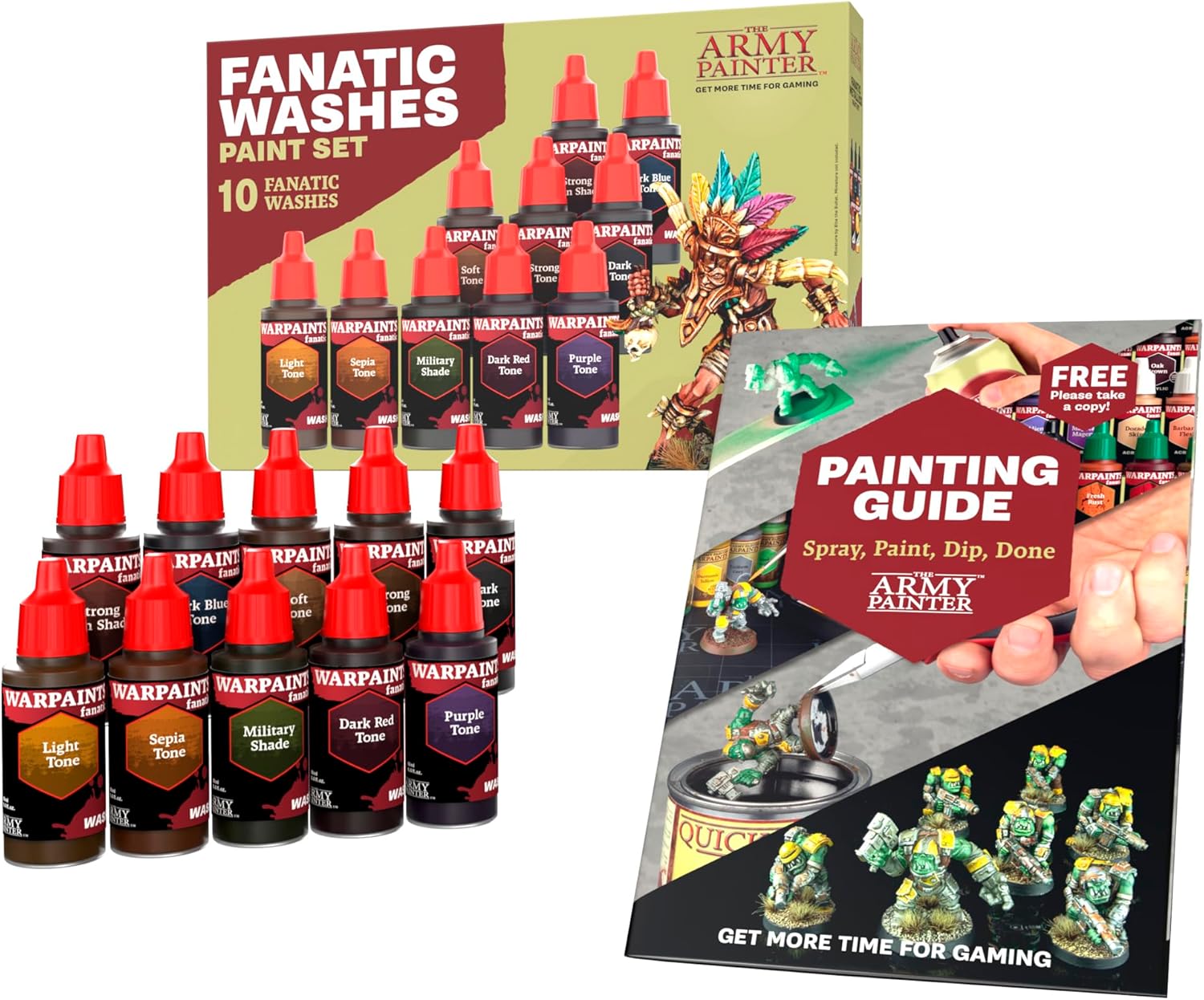 The Army Painter, Warpaints Fanatic Washes Paint Set, 10 x 18 ml Acrylic Paint - Model Paint Washes and Shades for Miniature Models, Warhammer & Dnd miniatures-1