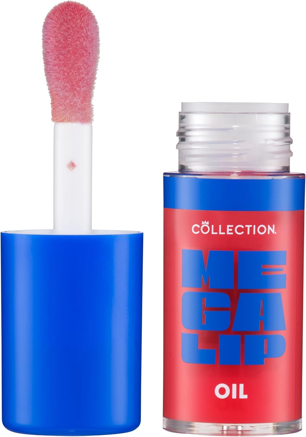 Collection Cosmetics Mega Lip Oil, Moisturising High Shine Lip Oil, Non-Sticky, Fat Applicator, Infused with Squalene and Cloudberry Oils, 5ml, Shade Bombshell, Deep Pink-1