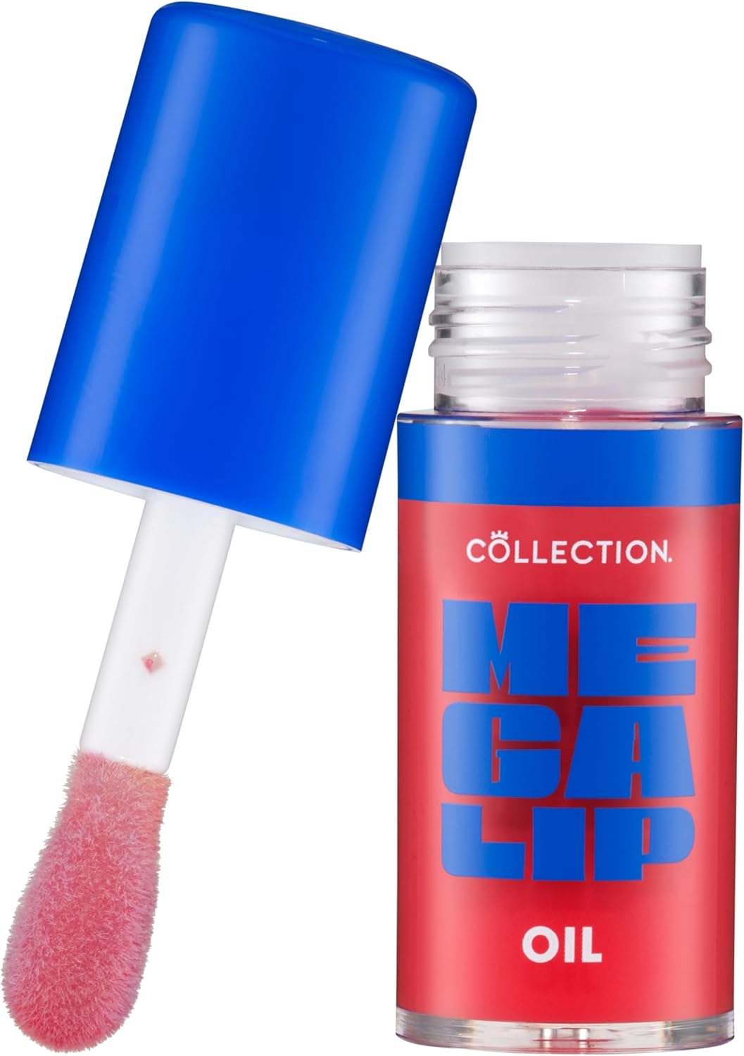 Collection Cosmetics Mega Lip Oil, Moisturising High Shine Lip Oil, Non-Sticky, Fat Applicator, Infused with Squalene and Cloudberry Oils, 5ml, Shade Bombshell, Deep Pink-2