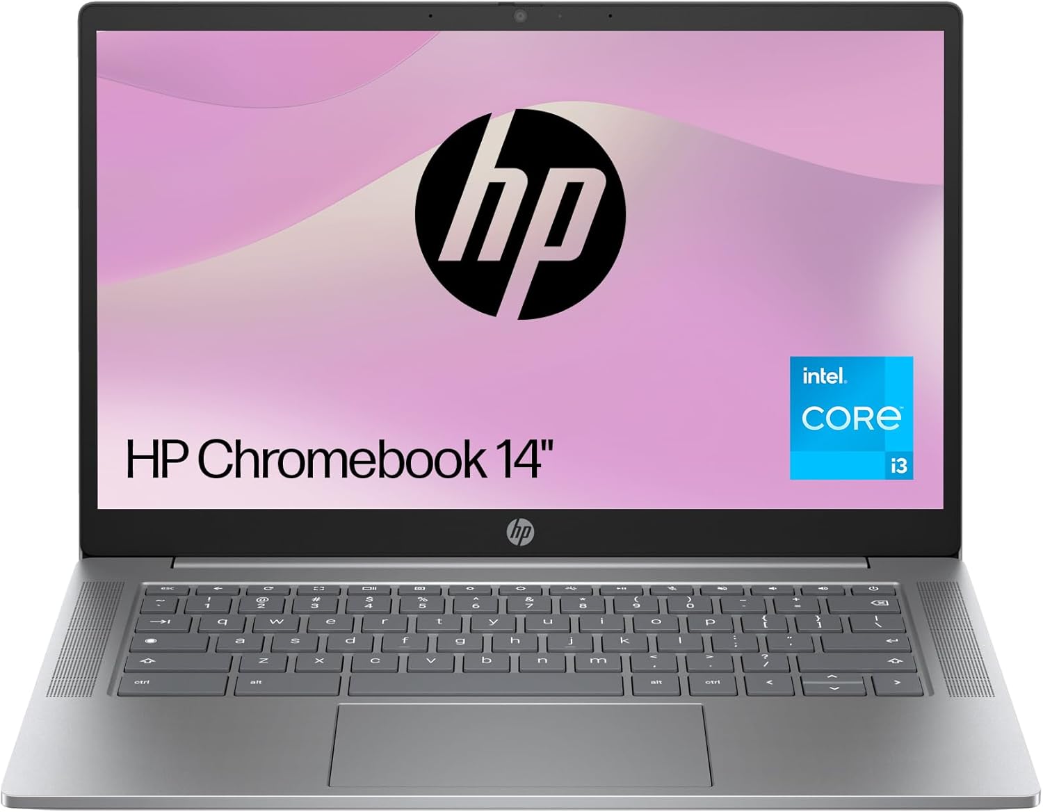 HP Chromebook Plus 14" , Intel Core i3 N-series Processor , 8 GB RAM , 256 GB Flash Storage , Intel UHD Graphics , FHD Display , Up to 11hrs battery , Chrome OS , Dual Speakers , Silver , 14a-nf0000sa-18