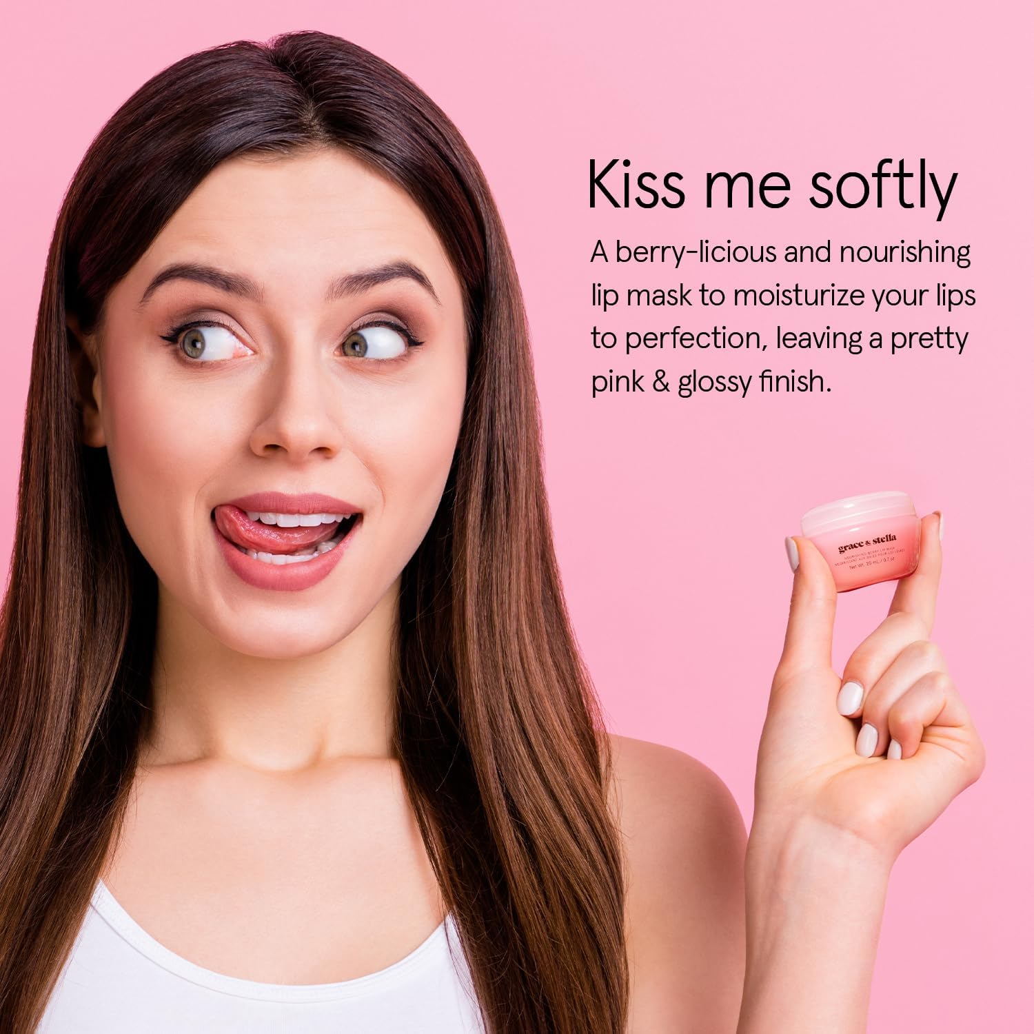 Grace & Stella Kiss Me Softly Nourishing Berry Lip Mask - Lip Balm For Very Dry Lips - Overnight Lip Moisturizer, Lip Treatment & Lip Sleeping Mask - Vegan (20ml, 3-Pack)-1