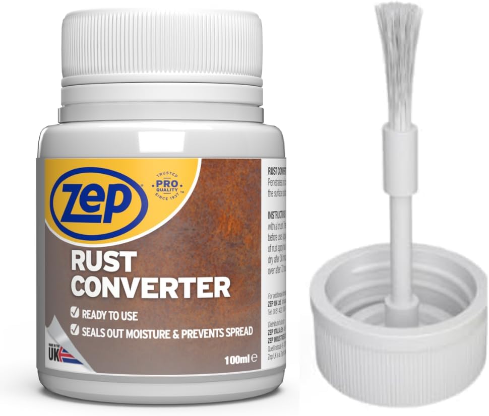 Zep Rust Converter and neutraliser with a brush for easy application | Rust inhibitor | Rust converter for cars | Rust converter for metal | Car rust treatment (Rust Converter)-0