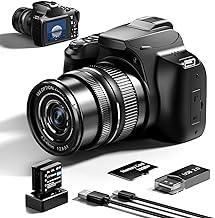 G-Anica Digital Camera, 4k&64MP Cameras for Photography，Video Camera，40X Zoom Vlogging Camera for YouTube with Flash, WiFi & HDMI Output，32GB SD Card(2 Batteries)