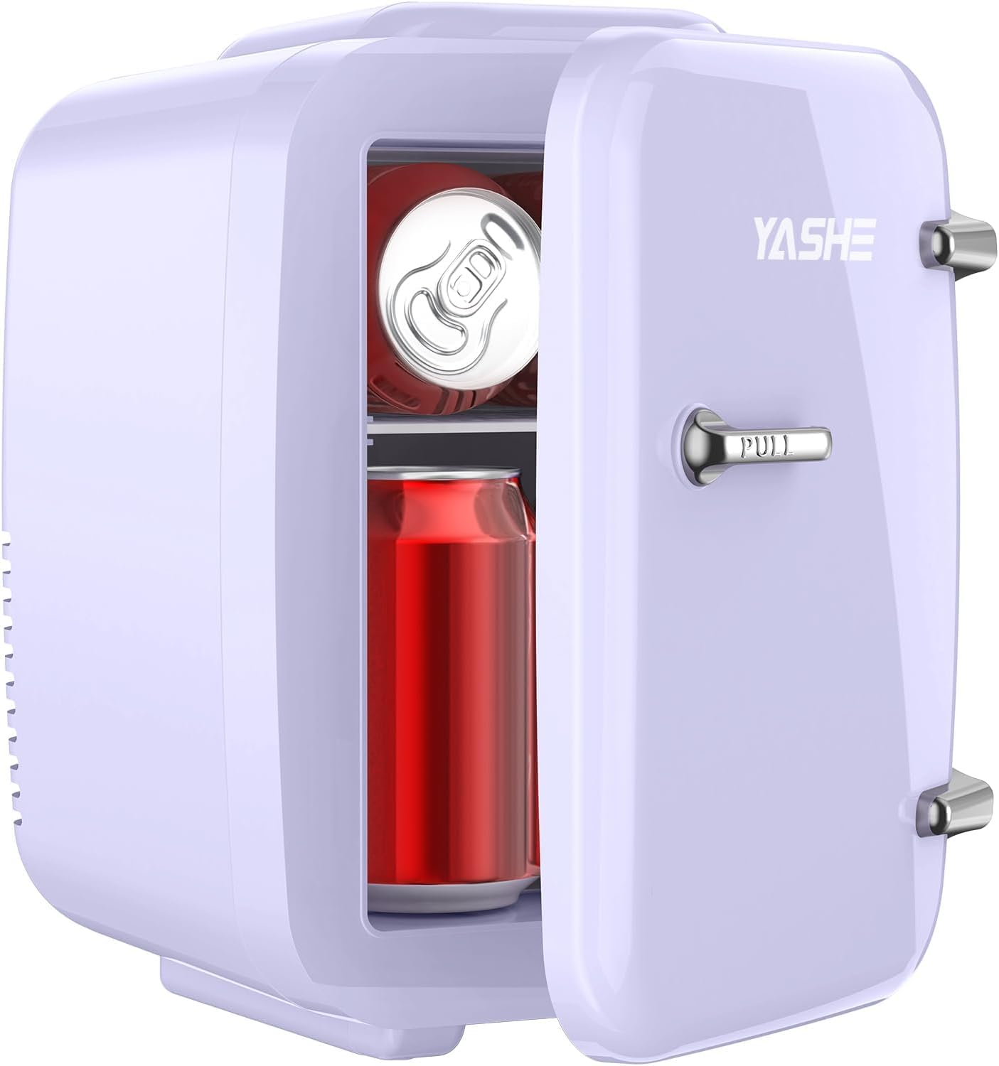 YASHE Mini Fridge for Bedroom, 4 Liter/6 Cans Small Fridge, AC/DC Thermoelectric Cooler and Warmer Mini Fridge for Drink Office Dorm Car, Purple-0