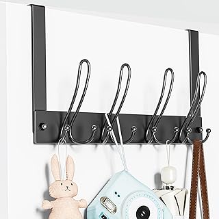 niffgaff Over Door Hooks Hanger - 8 Hooks for Hanging Heavy Duty, 3 in 1 Door Hanger for Hanging Coats, Clothes, Towels, Hat, Bags in Bathroom, Bedroom, Kitchen