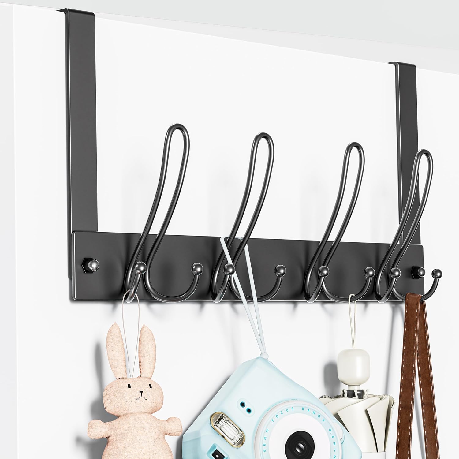 niffgaff Over Door Hooks Hanger - 8 Hooks for Hanging Heavy Duty, 3 in 1 Door Hanger for Hanging Coats, Clothes, Towels, Hat, Bags in Bathroom, Bedroom, Kitchen-0