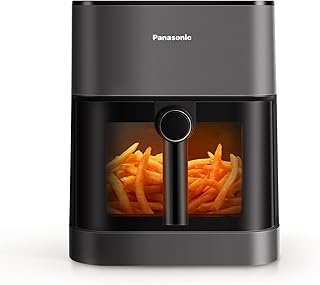 Panasonic NF-CC500SXC Air Fryer With Viewing Window, 5L, 80-200°C, Digital Timer & LCD, Gentle Steam, 11 Presets, Easy Clean, Matt Grey